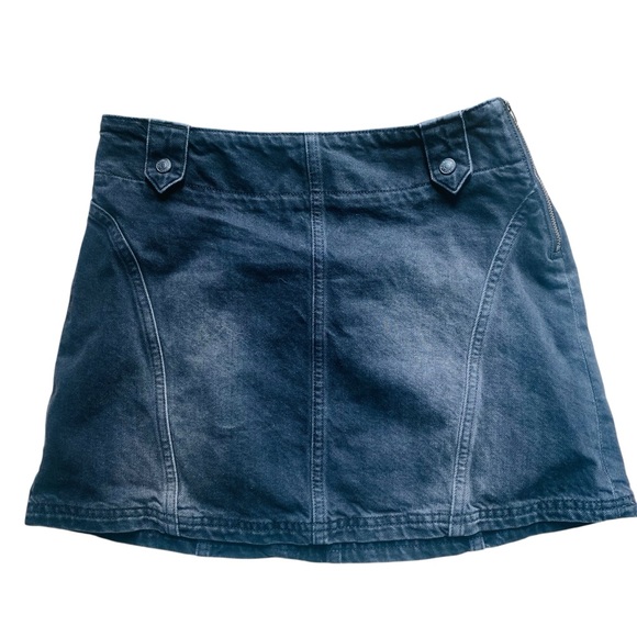 Free People Dresses & Skirts - ⭐️ FREE PEOPLE Black Denim Micro Mink Skirt Y2K